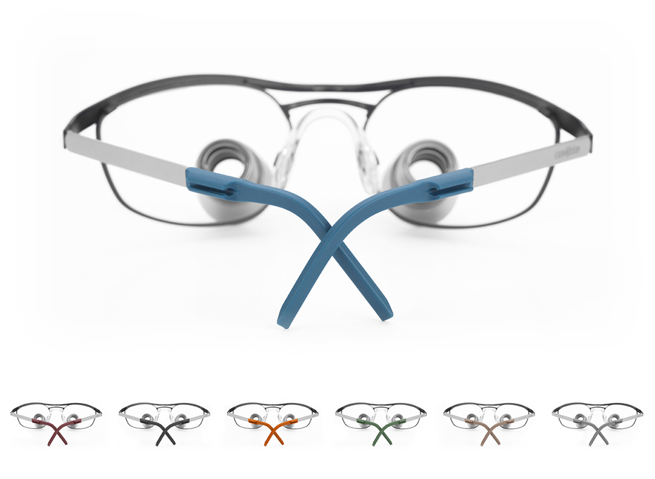 Coloured temple tips for loupes